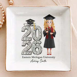 Personalized Graduation Jewelry Dish, Class of 2026, College Keepsake