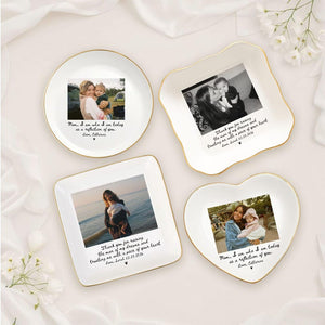 Custom Photo Mother of The Bride Jewelry Dish, Mother of The Groom Jewelry plate,Custom MOB Jewelry Tray for Mom, Wedding Favor Gift For Mom
