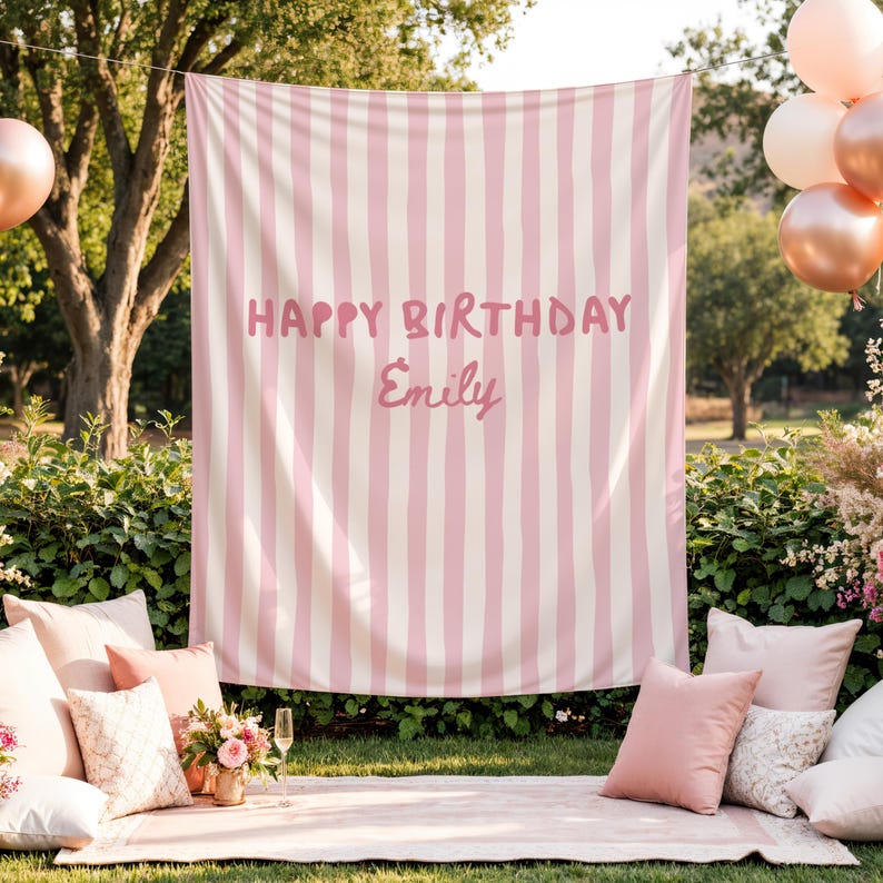 Happy Birthday Sheet Backdrop Personalized Birthday Name Banner