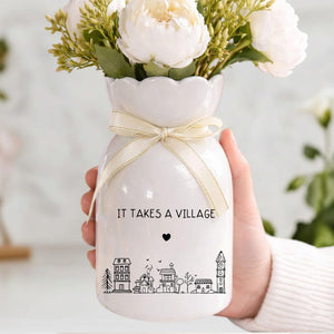 It Takes a Village Flower Vase, Custom Thank You Gift for Teacher Appreciation Gift, Babysitter Thank You, Gift for Nanny Thank You Coach