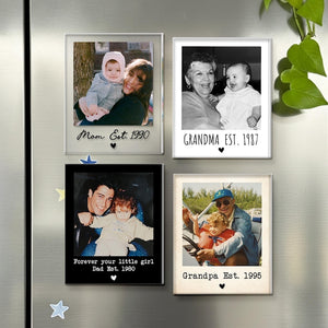 Custom Vintage Photo And Year Magnet: Mom And Kids Photo Keepsake Gift, Mother's Day Gift For Mom