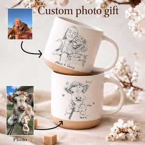Engraved Ceramic Mug, Custom Portrait, Custom Photo Mug
