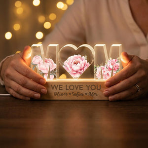 Personalized Mother's Day Name Lamp, Custom Acrylic Night Light
