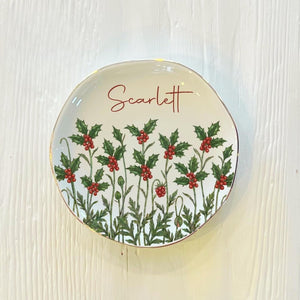 Personalized Watercolor Birth Month Flower Ring Trinket Dish | Birthday Jewelry Dish | Wedding Bridesmaid Gift