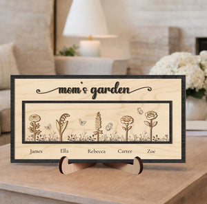 Personalized Grandma's Garden Frame, Birth Month Flowers Sign, Gift for Mom Nana, Mother's Day Gift from Kids Grandkids, Birthday Gift for her