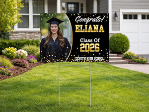 Personalized High School Graduation Yard Sign, Congrats Class of 2026 Sign, Custom Graduation Celebration Name Sign, Graduation Party Sign