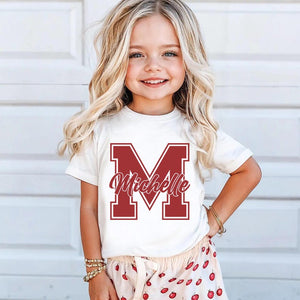 Custom Initial Name Shirt, Personalized Kids and Baby Shirts, Letter Name T Shirt, Family Matching Outfits, Custom Name Gift
