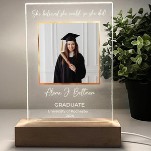 Personalized Photo Picture LED Wood Light Up Stand Plaque Custom Graduation Gift Class of 2026, Seniors Graduate High School, College Grads