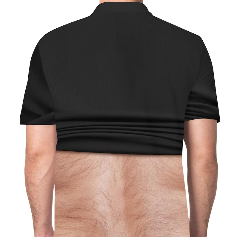 Funny Belly Polo Shirt for Men, Dad Bod Illusion Polo, Novelty Beer Belly Shirt, Hilarious Party Polo, Gag Gift for Dad Husband