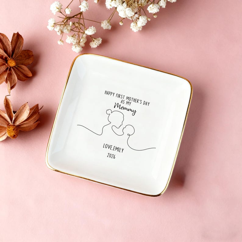 First Mothers Day Gifts, First Mothers Jewelry Dish, New Mom Gifts, Daughters First Mothers Day, New Mom Trinket Dish