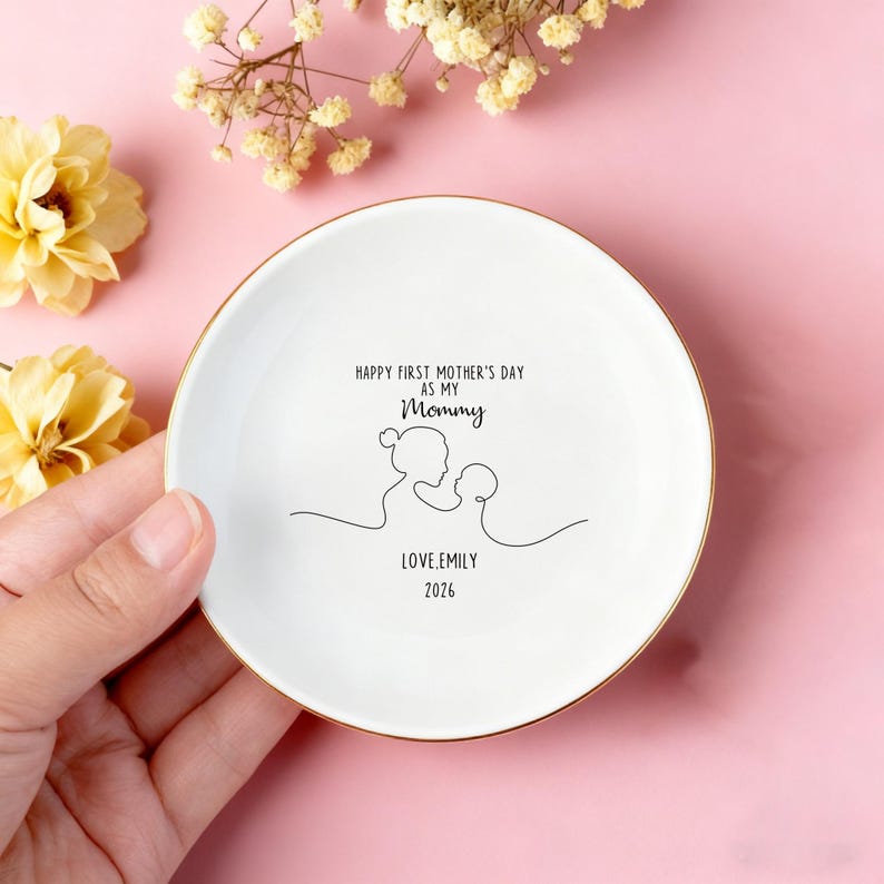 First Mothers Day Gifts, First Mothers Jewelry Dish, New Mom Gifts, Daughters First Mothers Day, New Mom Trinket Dish