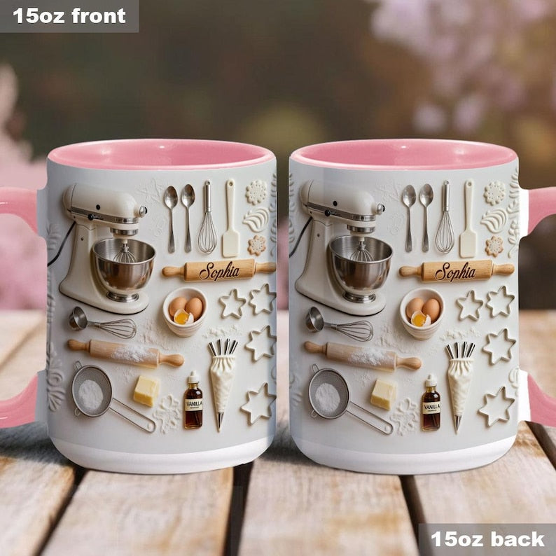 Personalized Baking Mug, Kitchen Mixer Design, Baker Gift, Customizable Cup