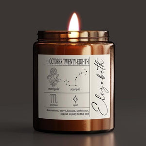 Custom Birthdate Candle - Zodiac Gift for him - Personalized Astrology Candle - Star Sign Candle Gift - Constellation Gifts for men & women