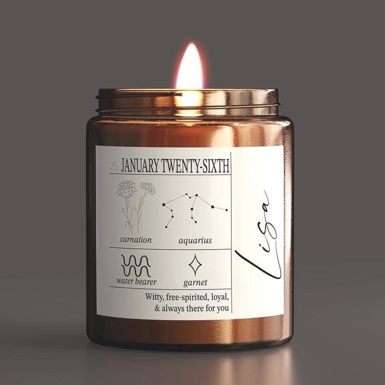 Custom Birthdate Candle - Zodiac Gift for him - Personalized Astrology Candle - Star Sign Candle Gift - Constellation Gifts for men & women