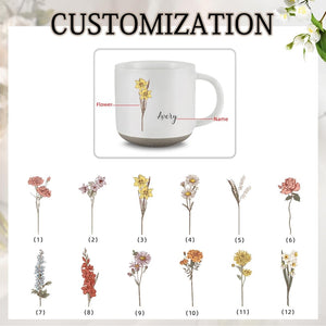 Personalized Ceramic Mug Gift For Mother Of The Bride & Groom, Mother's Day Gift For Mom, Birth Month Flower Mug, Mother of the Bride