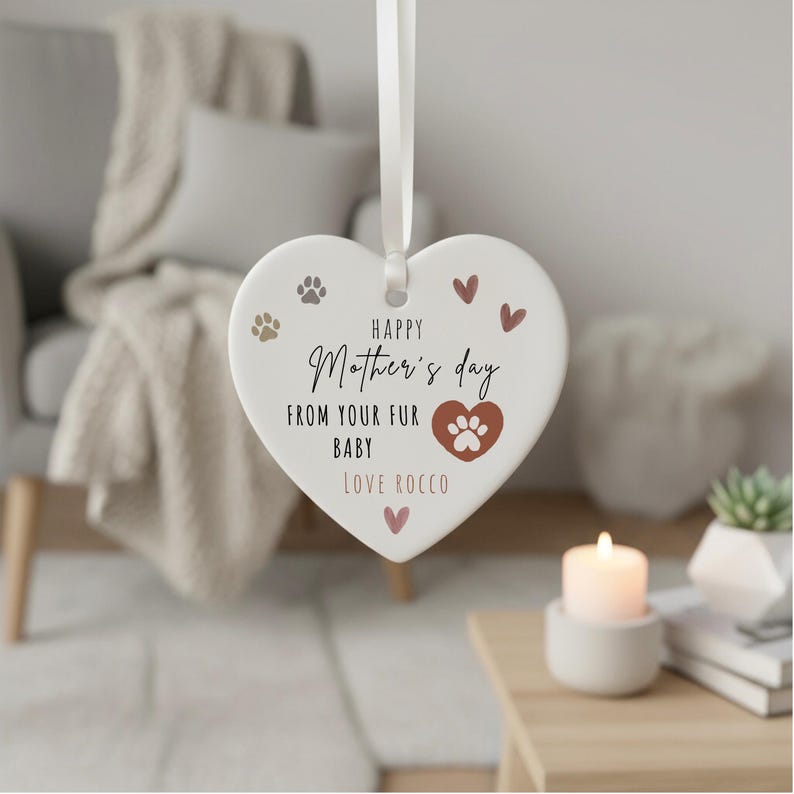 Best Dog Mum Gift, Personalised Best Dog Mum Ornament, First Mother's Day Gift from Dog, Custom Pet Mum Gift, Dog Mom Keepsake