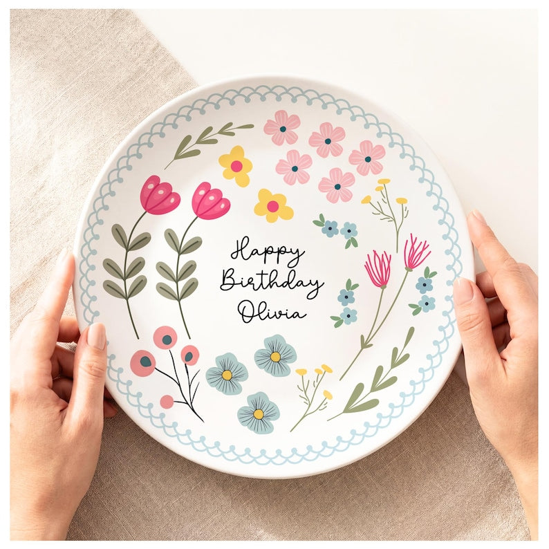 Personalized Birthday Plate: Keepsake Gift for Her