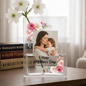 Personalized Photo Mom Acrylic Book Vase | Thank You For Everything Book Vase | Gift for Book Lovers, Home Decor, Mother's Day Gifts