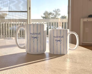 Personalized Mama Mom Coffee Mug, Custom Striped Name Mug Aunt Gift Mothers Day Gift