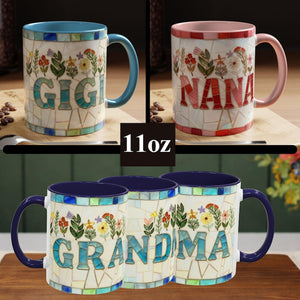 Stained Glass Effect Style NANA Mug, Gift For Mothers Day, Birthday, New Nana Grandma Gigi Present, Nana Reveal, Ceramic Coffee Cup 11oz or 15oz