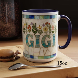 Stained Glass Effect Style NANA Mug, Gift For Mothers Day, Birthday, New Nana Grandma Gigi Present, Nana Reveal, Ceramic Coffee Cup 11oz or 15oz