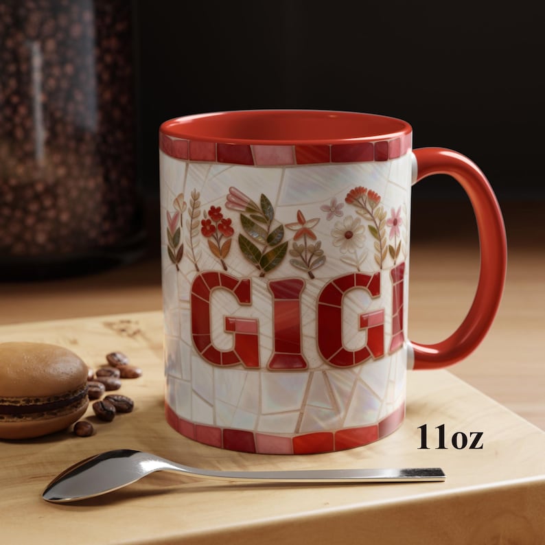 Stained Glass Effect Style NANA Mug, Gift For Mothers Day, Birthday, New Nana Grandma Gigi Present, Nana Reveal, Ceramic Coffee Cup 11oz or 15oz