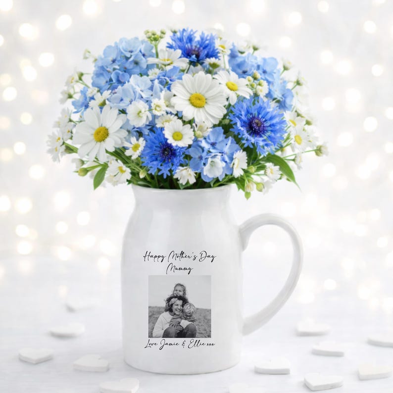 Personalised Vase, Mothers Day Gifts, Gift For Her, Gift For Mum, Photo Gifts, Ceramic Vase, Personalised Gifts, Custom Gifts, Mum Gifts