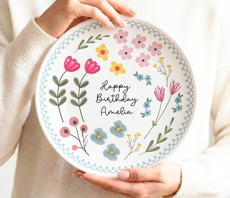 Personalized Birthday Plate: Keepsake Gift for Her