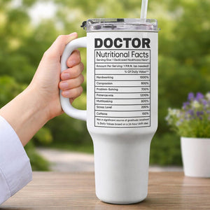 Doctor Tumbler Personalized Doctor 40oz Tumbler with Handle, Custom Doctor Tumbler with Name, Doctor Appreciation Mug,Doctor Graduation Gift