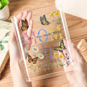 Custom Family Book Vase | Gift for Mom Grandma | Mom with Kids Names Hand Book Vase | Gift For Mother day
