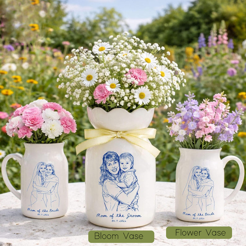 Photo Gift for Mom, Flower Vase for Mom, Custom Photo Mother of The Groom, Mother of the Bride Photo Gifts,Birthday Gifts for Mom Photo Gift
