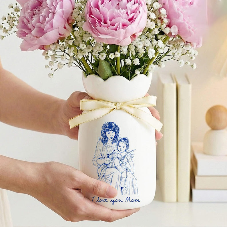 Photo Gift for Mom, Flower Vase for Mom, Custom Photo Mother of The Groom, Mother of the Bride Photo Gifts,Birthday Gifts for Mom Photo Gift