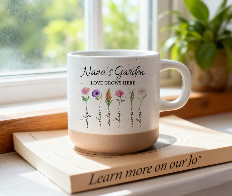 Personalized Birth Flower Mugs, Grandma's Garden Mug- Personalized Gift for Mom - Appreciation Gifts- Gift from the Child