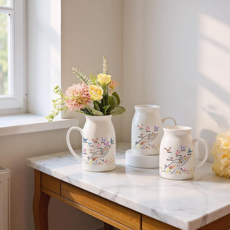 Personalized Mothers Day Gifts for Mum Flower Vase First Mothers Day Flower Vase Moms Gifts for Mama/Mum/Mummy, Mother's Day Gifts from Kids