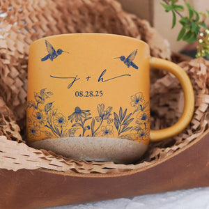 Custom Couples Initial Pottery Mug, Cute Butterfly Love Mug, Custom Couple Coffee Mug, Anniversary Gift, Gift For Her, Wedding Gift