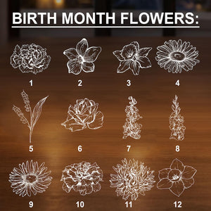 Custom Birth Month Flowers, Personalized Crystal Ball LED Night Light, 30th Bithday, New Chapter Gift Just Because Gift for Friend, Daughter