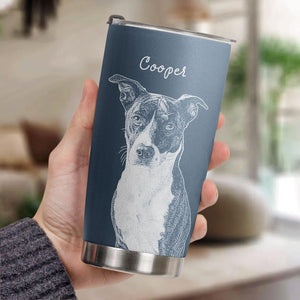 Personalized Pet Portrait Photo Tumbler, Pet Portrait Photo, Dog Cat Memorial Gift