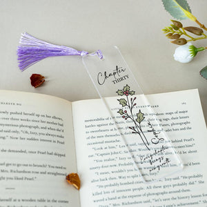 Birthday Gifts Bookmark, Personalized Birth Flower Bookmark for Her, Chapter 30, 30th Birthday Gift, Birth Year Bookmark