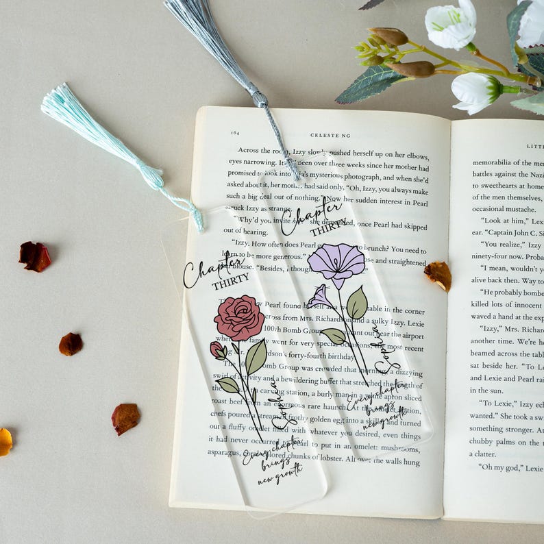 Birthday Gifts Bookmark, Personalized Birth Flower Bookmark for Her, Chapter 30, 30th Birthday Gift, Birth Year Bookmark