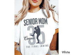 Senior Baseball Pitcher Mom Shirt, The Final Inning, Baseball Mama Tee, Custom 2026 Senior Baseball Mom Gift, Game Day T-shirt