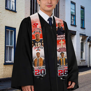 Custom Photo Graduation Stole: Personalized Class of 2026 Sash, Gift for Graduates