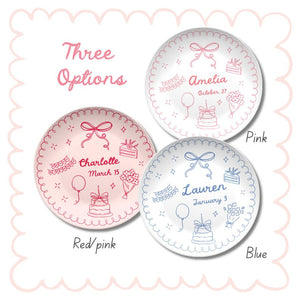 Personalized Custom Birthday Plate: Doodle Art Design, Keepsake Gift
