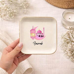 Personalized Ramadan Trinket Dish, Muslim Ring Dish, Eid Mubarak Jewelry Dish, Custom Ramadan Gifts, Eid Gifts for Her, Gift for Muslim