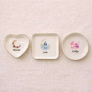 Personalized Ramadan Trinket Dish, Muslim Ring Dish, Eid Mubarak Jewelry Dish, Custom Ramadan Gifts, Eid Gifts for Her, Gift for Muslim