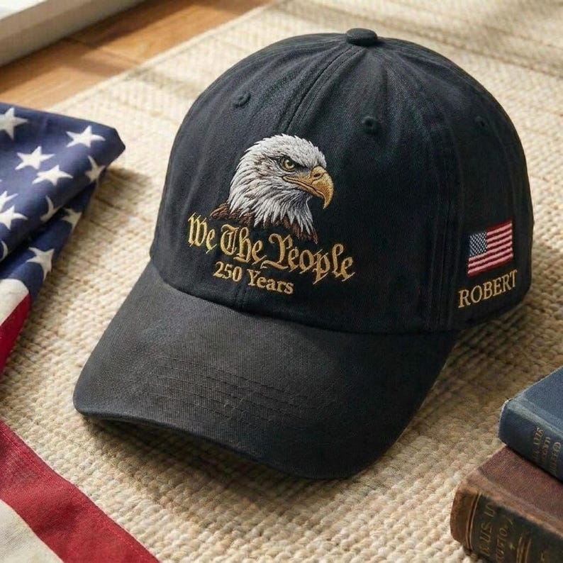 Personalized Name America Anniversary 250 Hat 1776 2026, USA 250th Anniversary Embroidered Cap, Patriotic Baseball Hat, Semiquincentennial Gift