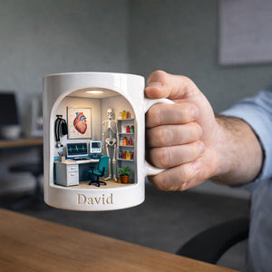 Personalized Doctor Mug, Custom Name Medical Office Coffee Cup, Med School Gift, Gift For Dad