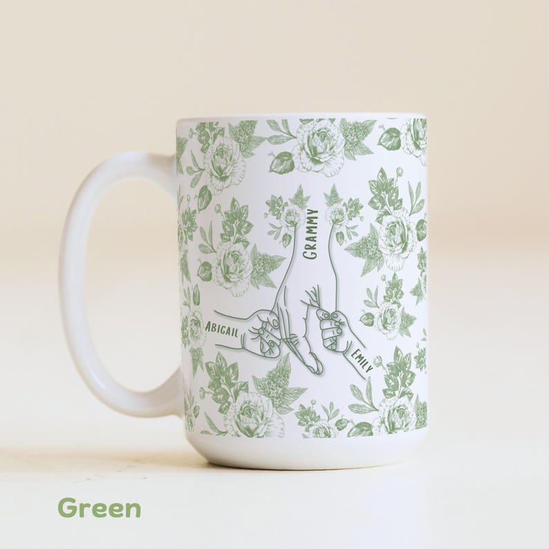 Gift for Boy Mom Twin Mommy Personalized Mother's Day Mug Baby Shower Birthday Custom Cup Custom Mother's Day Mug Holding Hands with Kids