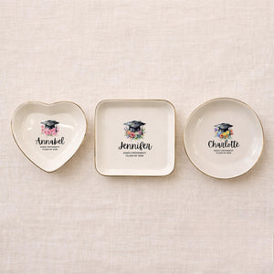 Personalized Graduation Trinket Dish, Custom School Ring Dish, Class of 2026 Gift, College Graduation Gift for Her, Masters Degree Ring Dish