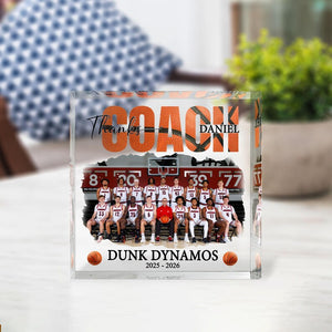 Personalized Photo Basketball Acrylic Block, Thank You Coach Plaque, Basketball Team Keepsake, Sport Lover Gift, Basketball Player Gift