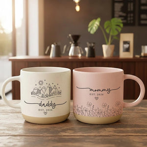 Personalized Mom Dad Mug, First Mother's Day Gift, Best Mom Ever Coffee Cup, New Parent Pottery, Future Parents Est 2026, Baby Shower Gift